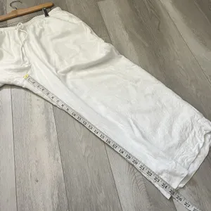 Abercrombie & Fitch Pants linen gemma wide leg crop womens White (large petite) thumbnail 4