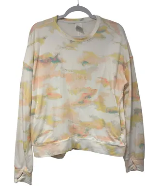 All in Motion Cloud Print Sweatshirt Pullover Athleisure Lounge XL Soft Pastel thumbnail 1