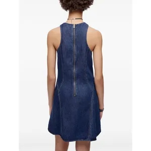 Re/Done Denim Jean Dress Womens Large Zip Back Western thumbnail 6