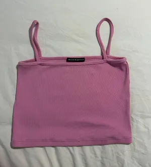 Brandy Melville Pink Bandeau Tank Top Ribbed thumbnail 1