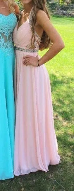 Pink Backless Prom Dress Size 2 thumbnail 1