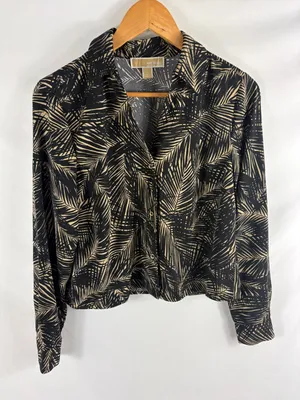 Michael Kors Tropical Print Long Sleeve Button Down Shirt Size Small thumbnail 1