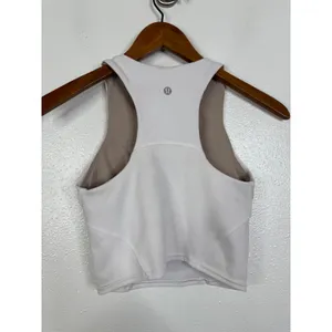 Lululemon Invigorate Training Tank Top White Everlux Cropped Racerback Size 2 thumbnail 5