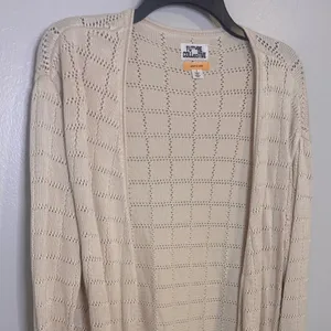 Future Collective Jenny Lopez Cream Pointelle Cardigan Size Small thumbnail 3