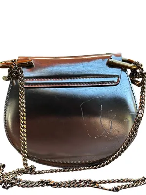 Chloé Drew Micro Metallic Silver Leather Crossbody Bag Gold Hardware Italy thumbnail 13