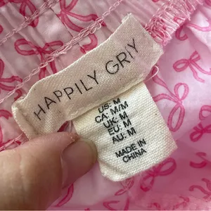 Bow Pajama Shorts cotton printed womens Pink (medium) loungewear sleep casual thumbnail 2