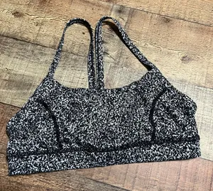 Lululemon Women's Black White Sports Bra Sz 6 Athletic Yoga Crossfit Gym thumbnail 1