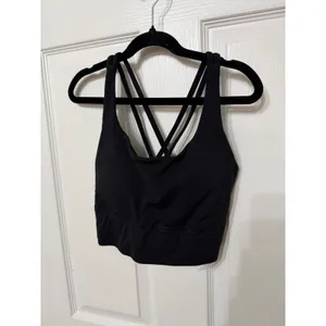 Quince Ultra-Soft‎ Performance Strappy Longline Sports Bra Black CMSL001 Size S thumbnail 2