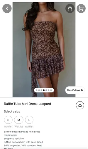These Three Boutique Cheetah Print Tube Dress thumbnail 2