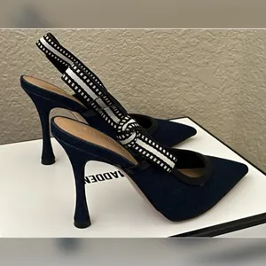 Steve Madden Women’s Bri Dark Denim Design Heels Size-6.5 thumbnail 8