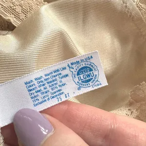 Y2K Beige Lace Sexy Lingerie Top Silky Flowy Whimsical Blouse Womens 38 thumbnail 6