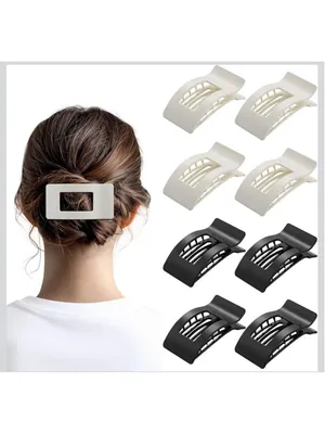 NEW 8 Pk French Flat Hair Clips Large No-Slip Claw Barrettes thumbnail 8