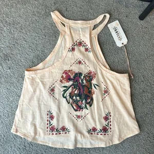 SHYANNE VAQUERA FLORAL GRAPHIC HALTER TOP rodeo jaripeo western Mexican casual thumbnail 3