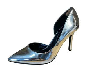 Jessica Simpson Women's Silver Metallic D'Orsay Stiletto Pointed Pump Heels 6.5 thumbnail 1
