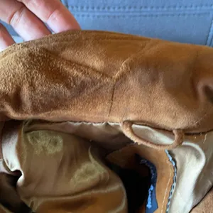 JUICY LUCY Tan/Brown Leather Suede Jacket Size M thumbnail 11