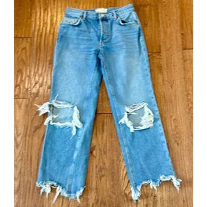 Free People We The Free Maggie mid rise straight crop distressed knee Jeans 25 thumbnail 12