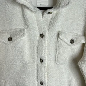 Aerie Dream Sherpa Jacket Oversized Fall Winter Cozy Button Down - Size Large thumbnail 2