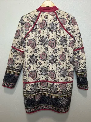 Free People Belario Reversible Quilted Jacket Cotton Small Boho thumbnail 7