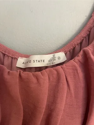 Altar'd State Dusty Rose Long-Sleeve‎ Tiered Mini Dress thumbnail 6
