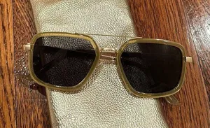 I-sea sunglasses square gold frame green black tinted lens thumbnail 5