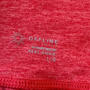 OFFLINE by Aerie The Hugger Real Good Red Heathered Bodycon Midi Skirt Large thumbnail 3