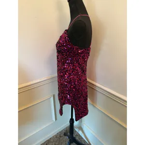 For Love & Lemons Showtime Pink Sequin Open Back Mini Dress Hoco Cocktail thumbnail 4
