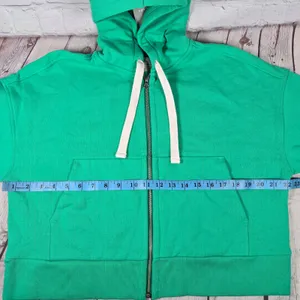 Everlane Organic Cotton Full Zip Hoodie Bright Jade Green Size Small‎ Cropped thumbnail 8