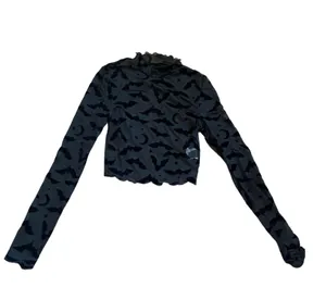 Super Spooky Black Sheer Long Sleeve Top 🔥 thumbnail 3