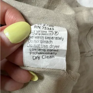 Terzo Millennio Linen Button Front Dress M Made in Italy Coastal thumbnail 9