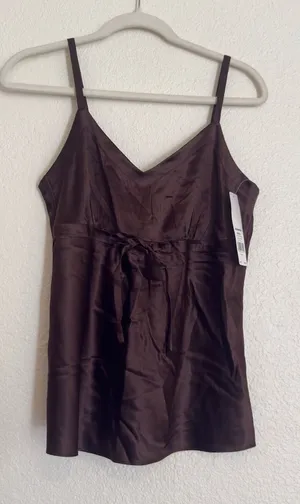 Apt 9 Silk Tank Top Brown y2k thumbnail 1