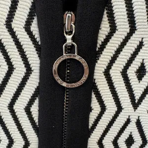 Tahari Arthur S Levine Aztec Diamond Ikat Zip Front Mid Length Jacket Coat Sz 4 thumbnail 7
