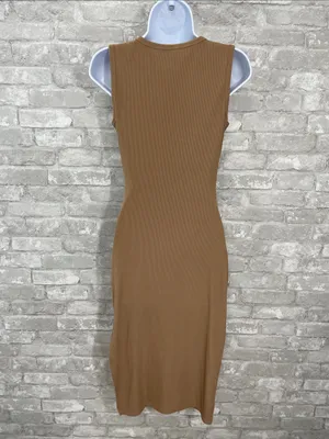PrettyGarden Sleeveless Cutout Bodycon Dress in camel thumbnail 4