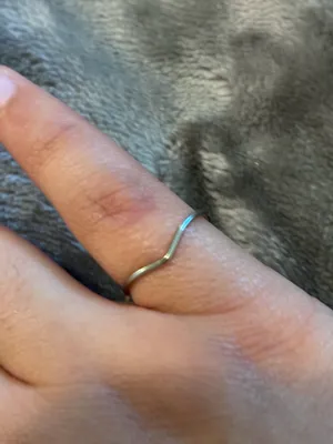Minimalist Silver Chevron Ring Size none thumbnail 4