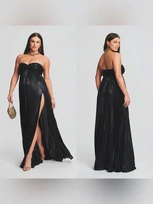 Retrofête Zoa Metallic Pleated‎ Strapless Gown Black XXL NWT thumbnail 8