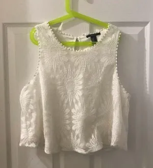 Forever 21 Lace flower cropped tank thumbnail 1