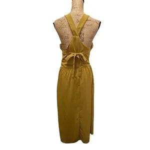 Goodnight Macaroon Maxi Dress Ruffle‎ Halter Neck Tie Back Mustard Size Medium thumbnail 4