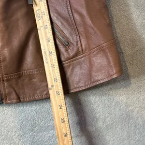Torrid Sherpa Lined Moto Jacket Size 1X Brown Faux Leather Biker Fall Outerwear thumbnail 12