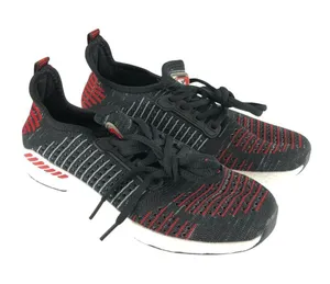 Womens Sneakers Lightweight Mesh Water Friendly Red Black Striped Size 39 US 8 thumbnail 1