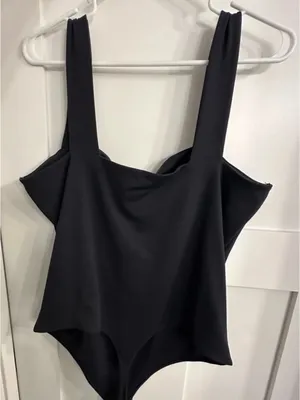 Abercrombie Classic Black Square Neck Tank Bodysuit thumbnail 2