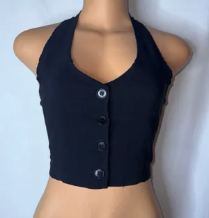 FANCY Y2K black halter top thumbnail 1