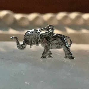 Silver Elephant Charm Pendant thumbnail 4