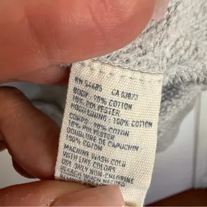 American Eagle Grey Hoodie with Teal Graphic Womens Medium thumbnail 4