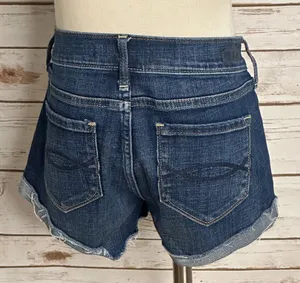 Abercrombie & Fitch dark wash distressed rolled cuff stretch denim jeans Size 24 thumbnail 5