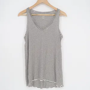 American Eagle Outfitters Soft & Sexy Tank Top Womens Medium White Black Striped thumbnail 2