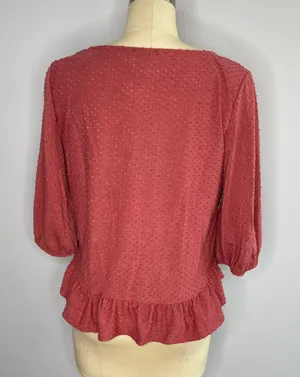 W5 Chenille Blouse with Ruffle Peplum- Size L- NWT thumbnail 6