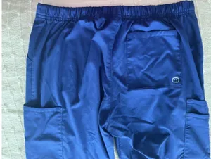 Wonder wink medical scrub pants bottoms size small petite blue purple straight thumbnail 4