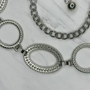 Chunky Studded Silver Tone Chain Belt One Size (OS) ✨ thumbnail 8