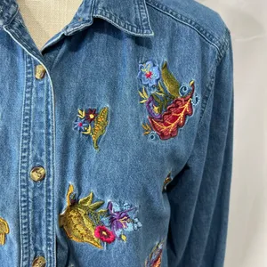 Vintage Bobbie brooks denim chambray embroidered shirt thumbnail 3