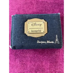 LOUNGEFLY x DISNEY Aristocats Bonjour Marie Denim Wallet Cat AS-IS thumbnail 2