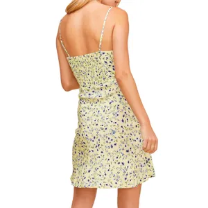 ASTR THE LABEL Chalet Floral‎ Mini Dress Women Medium Yellow Coquette Feminine thumbnail 2